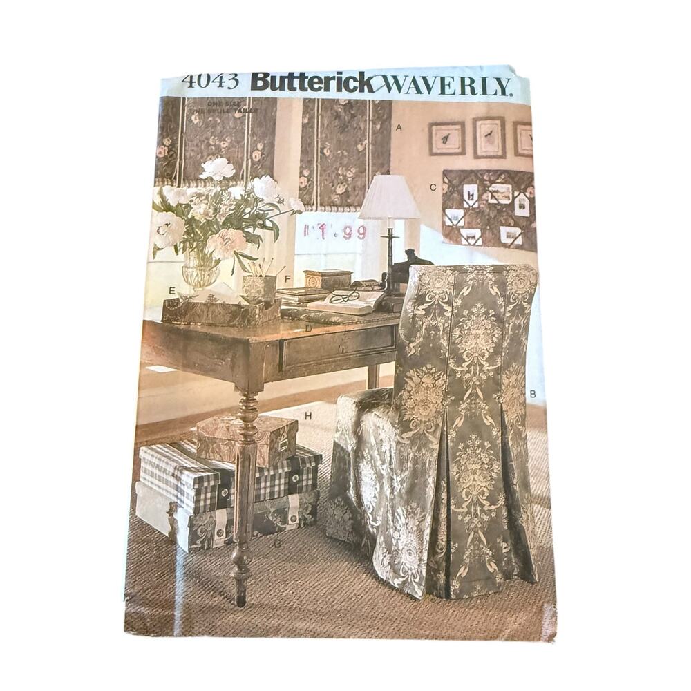 Butterick Waverly Pattern 4043 Home‎ Decor Office Desk Shades Chair Wall UNCUT